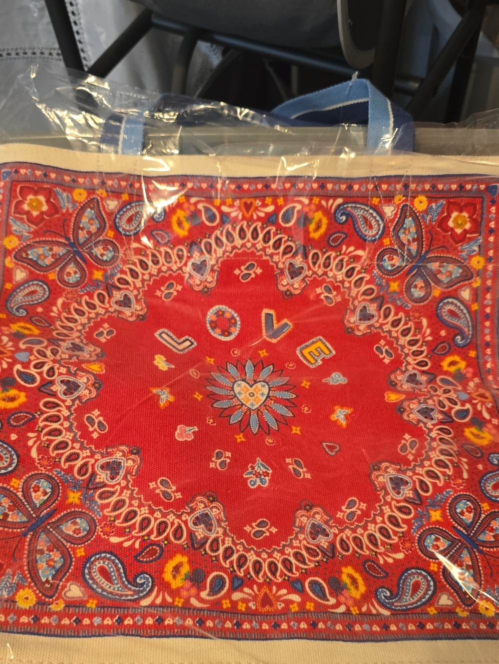 Brigton Red Paisley 'Bandana LOVE' Tote Bag - Women
